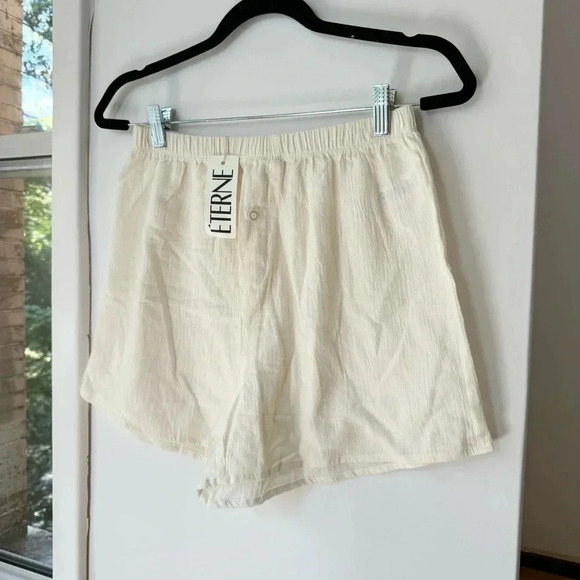 NWT Eterne Dylan Boxer Shorts Cotton Lightweight in Ivory White Medium - Picture 8 of 12